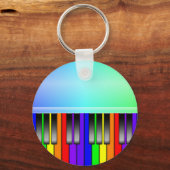Rainbow Piano Keyboard Schlüsselanhänger (Vorderseite)