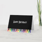 Rainbow Piano Keys Birthday Karte (Vorderseite)