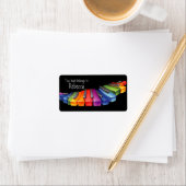 Rainbow Piano Keys Buchzeichen Labels Adressaufkleber (Insitu)