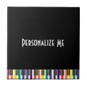 Rainbow Piano Keys Fliese (Vorderseite)