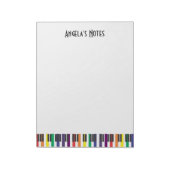 Rainbow Piano Keys Notizblock (Rotiert)