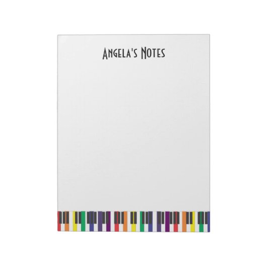 Rainbow Piano Keys Notizblock (Rotiert)