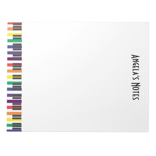 Rainbow Piano Keys Notizblock (Vorderseite)