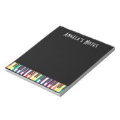 Rainbow Piano Keys on Black Notizblock (Rotiert)
