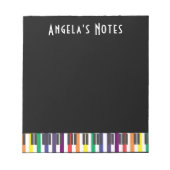 Rainbow Piano Keys on Black Notizblock (Vorderseite)
