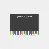 Rainbow Piano Keys on Black Post-it Klebezettel (Vorderseite)