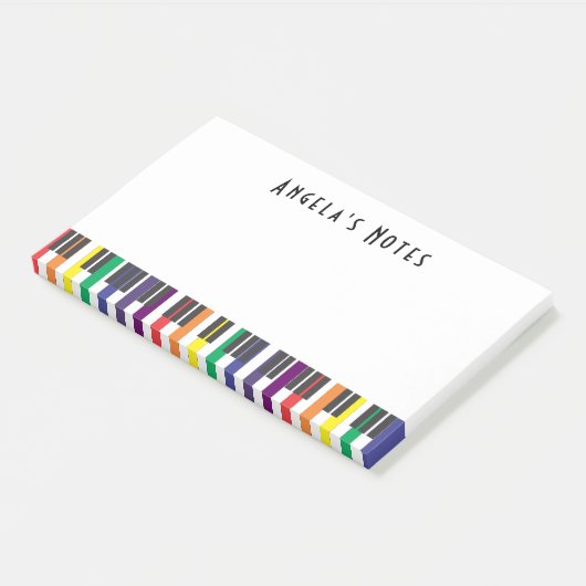 Rainbow Piano Keys Post-it Klebezettel (angewinkelt)