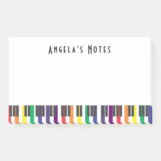 Rainbow Piano Keys Post-it Klebezettel (Vorderseite)