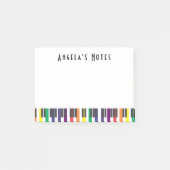 Rainbow Piano Keys Post-it Klebezettel (Vorderseite)