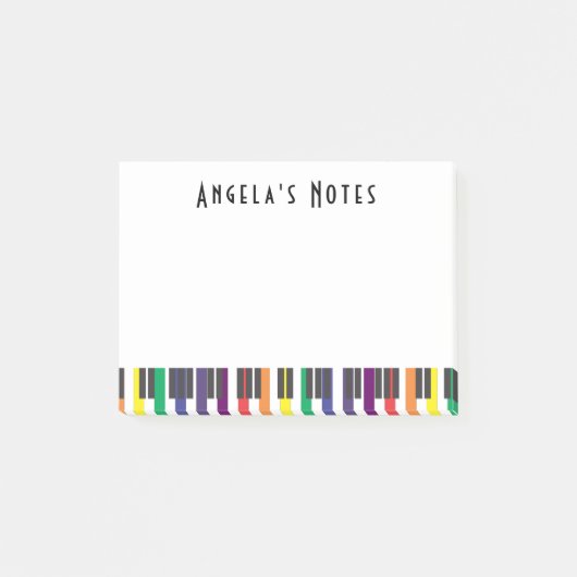 Rainbow Piano Keys Post-it Klebezettel (Vorderseite)