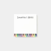 Rainbow Piano Keys, Square Post-it Klebezettel (Vorderseite)