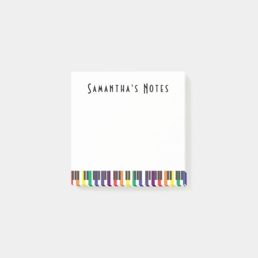Rainbow Piano Keys, Square Post-it Klebezettel (Vorderseite)