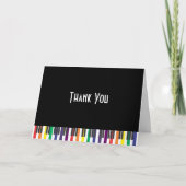 Rainbow Piano Keys Thank You Card Dankeskarte (Vorderseite)