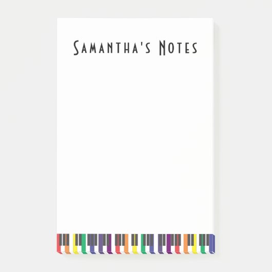 Rainbow Piano Keys, Vertikal Post-it Klebezettel (Vorderseite)