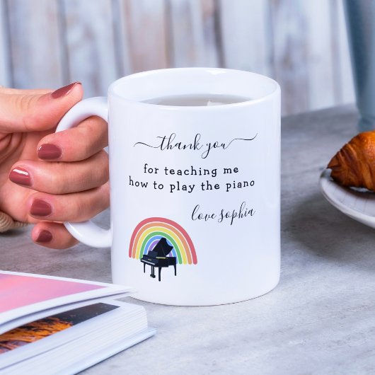 Rainbow Piano Music Teacher Apprecife Geschenk Kaffeetasse