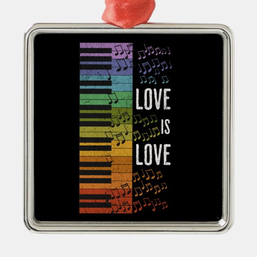 Rainbow Piano Ornament Aus Metall (Vorne)