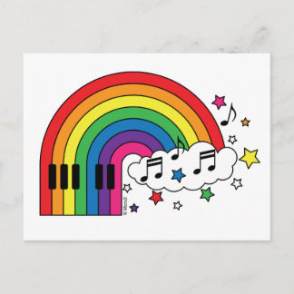 Rainbow Piano Postkarte