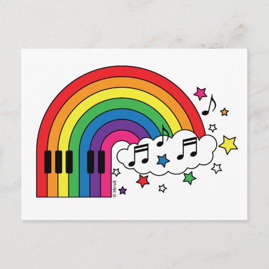 Rainbow Piano Postkarte (Vorderseite)