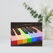 Rainbow Piano Postkarte (Stehend Vorderseite)