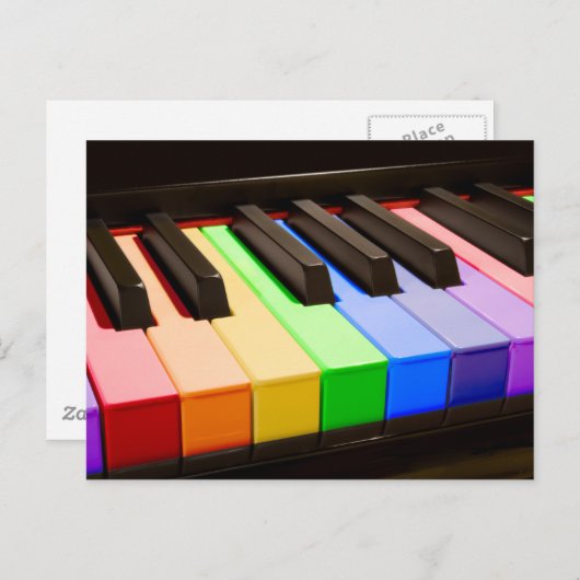 Rainbow Piano Postkarte (Vorne/Hinten)