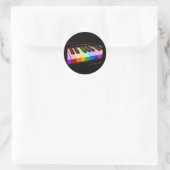Rainbow Piano Runder Aufkleber (Tasche)