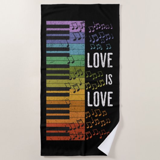 Rainbow Piano Strandtuch (Vorderseite)