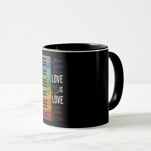 Rainbow Piano Tasse (VorderseiteRechts)