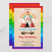 Rainbow-Picknick Feiertagskarte (Vorne/Hinten)