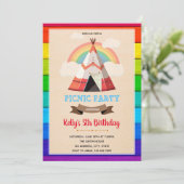 Rainbow-Picknick Feiertagskarte (Stehend Vorderseite)