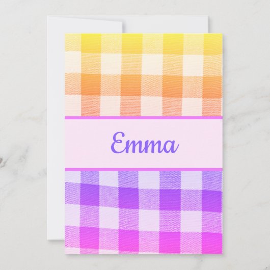 Rainbow Picnic Einladung Patchwork (Rückseite)