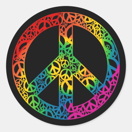 Rainbow Pieces of Peace Runder Aufkleber (Vorderseite)