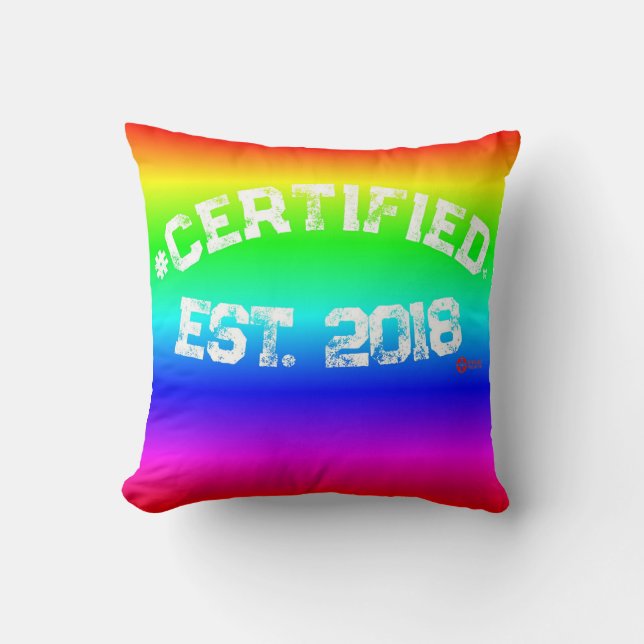 RAINBOW-PILLOW #CERTIFIFIFIED KISSEN (Vorderseite)