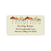 Rainbow Pilze Toadstocker Rücksendeadresse Adressaufkleber (Vorne)