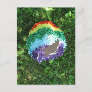 Rainbow Piñata nach dem Party Postkarte