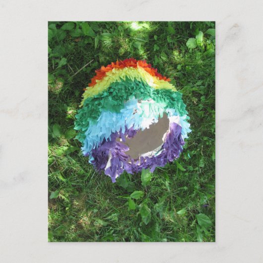 Rainbow Piñata nach dem Party Postkarte (Vorderseite)