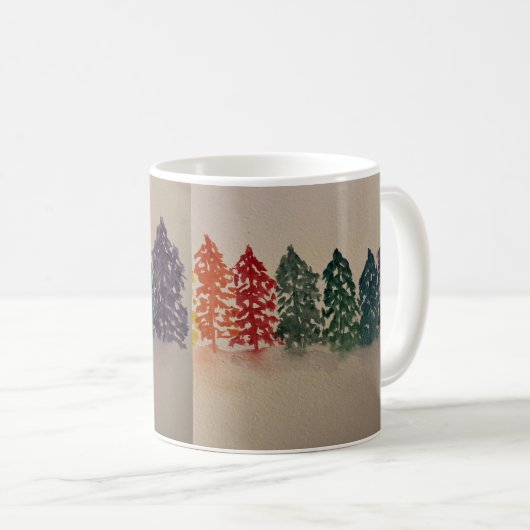 Rainbow Pine Trees Kaffeetasse (VorderseiteRechts)
