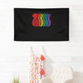 Rainbow Pineapples Aloha Hawaiian Gay Pride Monat Banner (Insitu)