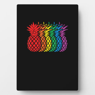 Rainbow Pineapples Aloha Hawaiian Gay Pride Monat Fotoplatte