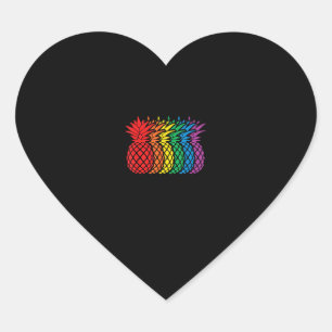 Rainbow Pineapples Aloha Hawaiian Gay Pride Monat Herz-Aufkleber