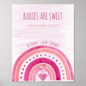Rainbow Pink Baby Dusche Gefallen Tafelschild Poster (Vorne)