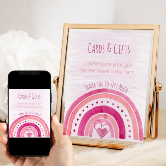 Rainbow Pink Baby Duschgel Tafelschild Poster