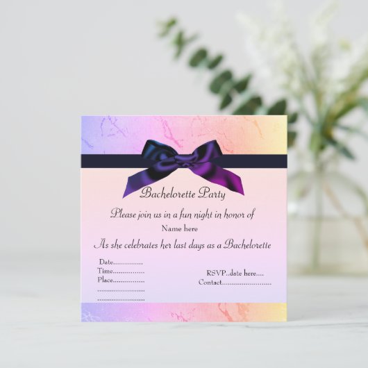 RAINBOW PINK BACHELORETTE EINLADUNG (Stehend Vorderseite)