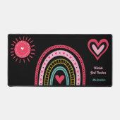 Rainbow Pink Bester Lehrer Schreibtischunterlage (Vorderseite)