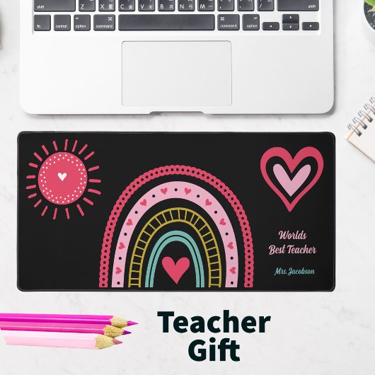 Rainbow Pink Bester Lehrer Schreibtischunterlage