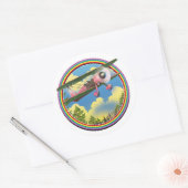 Rainbow Pink Bi Flugzeug Logo Runder Aufkleber (Umschlag)