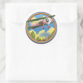 Rainbow Pink Bi Flugzeug Logo Runder Aufkleber (Tasche)