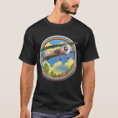 Rainbow Pink Bi Flugzeug Logo T-Shirt (Vorderseite)