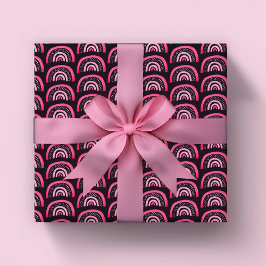 Rainbow Pink Black Girls Geburtstag Geschenkpapier