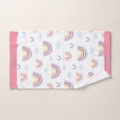 Rainbow Pink Blue Personalisiert Boho Girly Badhandtuch Set (Handtuch)