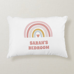 RAINBOW Pink CUSHION TO CUSTOM TEXT Dekokissen